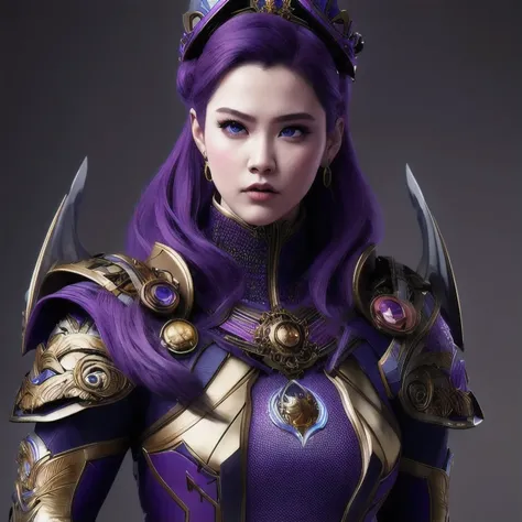 (((disgusted look)))there is a 18 years old in a purple dress holding a dragon, wlop and ross tran, ross tran 8 k, fantasy art s...