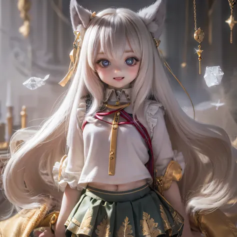 (highest quality, High resolution, Realistic:1.37),Very detailed, Beautiful details,Beautiful lip detail,Very detailed目と顔,Long eyelashes,One Girl,Sharp focus,Vibrant colors,Soft lighting,Fenrir Girls,Big Breasts,Fantasy elements,Snow Scene,ice magic,Flowin...
