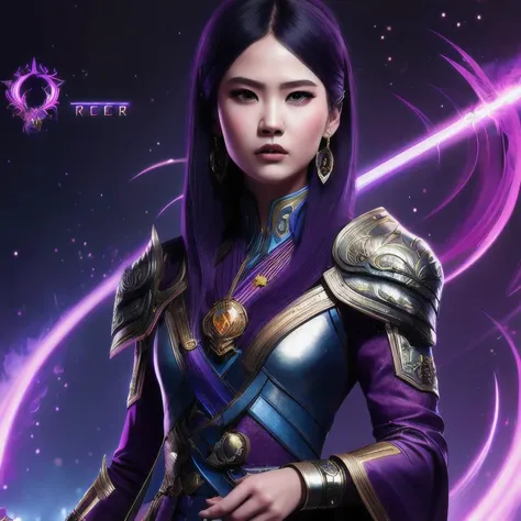 (((disgusted look)))there is a 18 years old in a purple dress holding a dragon, wlop and ross tran, ross tran 8 k, fantasy art s...