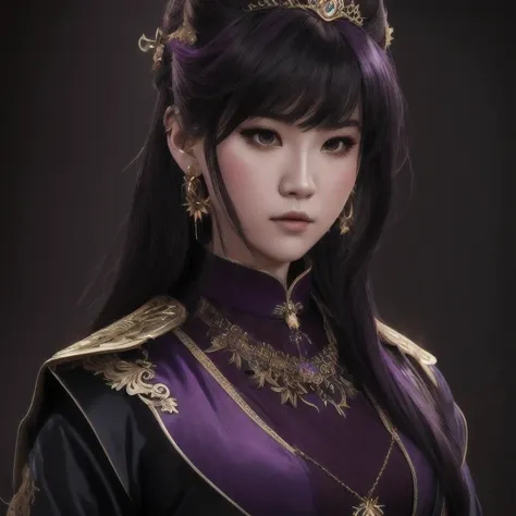 there is a 18 years old in a purple dress holding a dragon, wlop and ross tran, ross tran 8 k, fantasy art style, chengwei pan o...