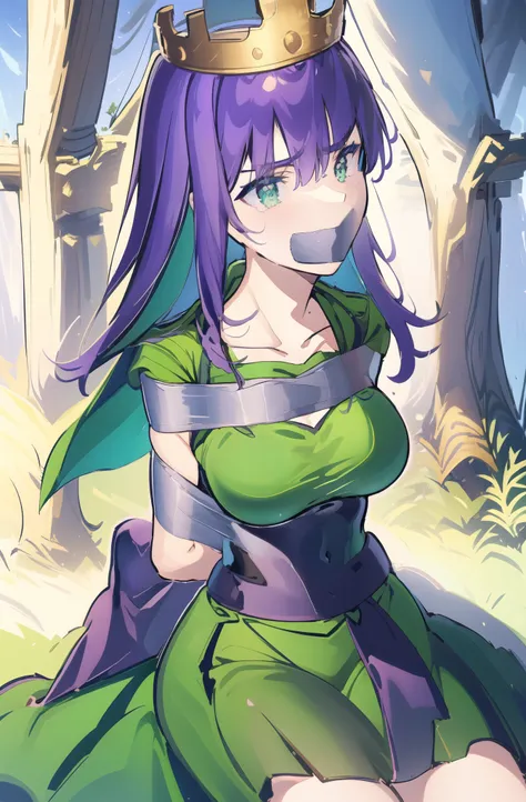 1girl, archer queen, green outfit, purple waist sash, highly detailed,
forest, field
pencil green skirt,thigh, gigantic breast ,...