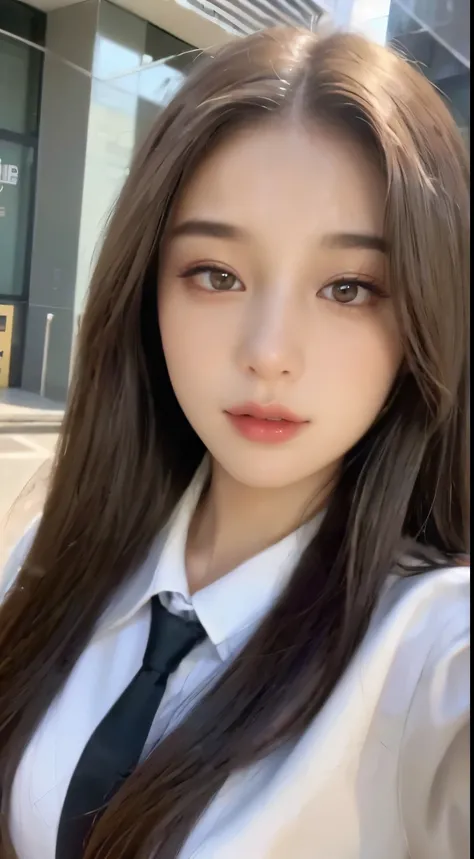 ((best quality, 8K, masterpiece:1.3)), Concentrate upon:1.2, perfect body beauty:1.4 , ((:1.2)), (night, distance:1.3), Highly detailed face and skin texture, good eyes, double eyelid, Whitening skin, (long hair: 1.3), (round face: 1.5), (Uniform: 1.6)