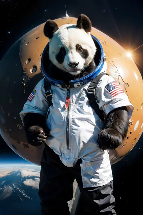 Panda IP image，wear spacesuits，Q version