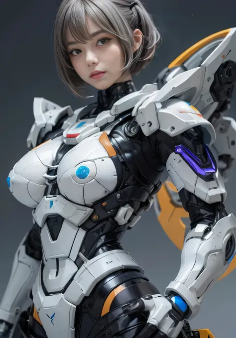 (RAW quality:1.4), Textured skin, Short Hair, Super detailed, Attention to detail, high quality, 最high quality, High resolution, 1080p, hard disk, young, beautiful,(cyborg),beautifulcyborgwoman,Mecha Cyborg Girl,Battle Mode,Girl with a mechanical body,She ...