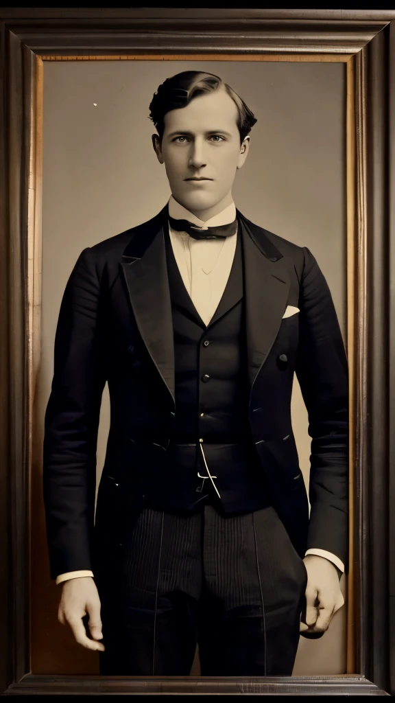 arafed photo of a man in a suit and tie posing for a picture, gustave bauman, 1 8 8 0 s photograph, inspired by Alexander Sharpe Ross, handsome man, 1 8 0 0 s vintage, vintage photo from 10, taken in the mid-late 1800s, inspired by Edwin Deakin