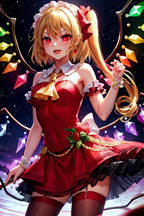 flandre scarlet using a taylor swift cosplay and a diva dress.