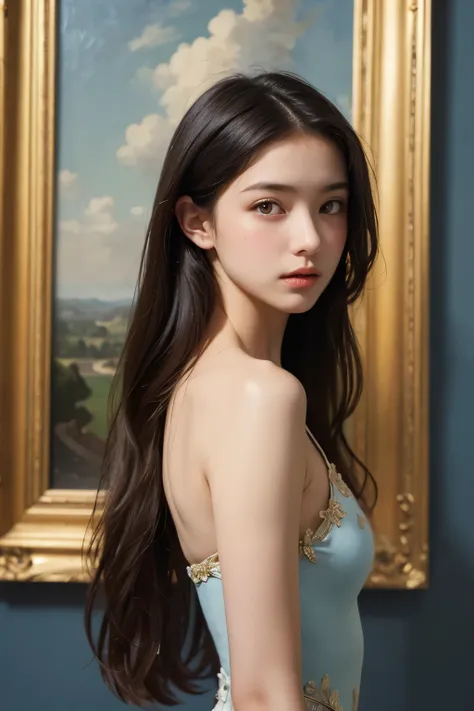 (high quality,masterpiece:1.2),(realistic:1.37)"(best quality, high quality, very detailed, realistic),Beautiful 19th century portrait of a 16-year-old French ballet dancer., (She is half French and half Japanese., And she is a stunning beauty with deep bl...