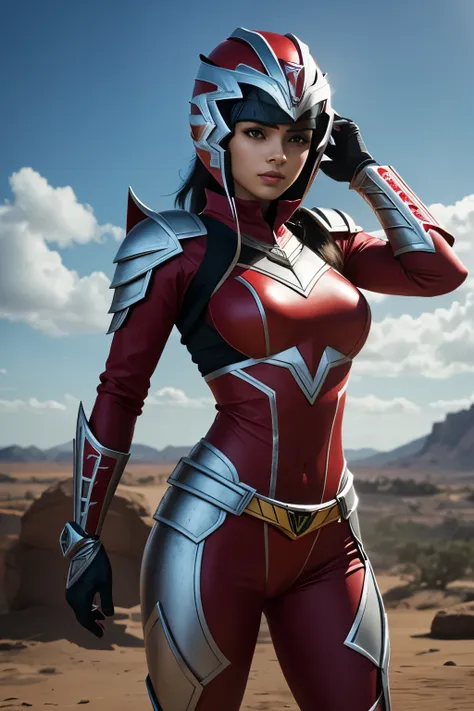 Faça Scarlet Johnson. Ela esta com uma armadura de power ranger. Sem o capacete.