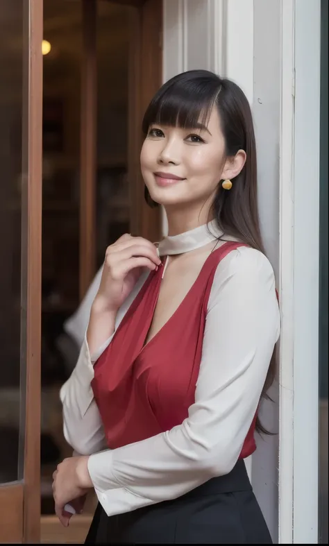 ((highest quality)), ((8K)), ((masterpiece:1.3)), (Perfect look), (Photorealism:1.6), (1人の歩くJapanese Mature), (Woman window shopping), Blurred Background, Japanese Mature, 62 years old, ((Realistic skin texture)), (Fine wrinkles all over the skin:1.3), (Du...