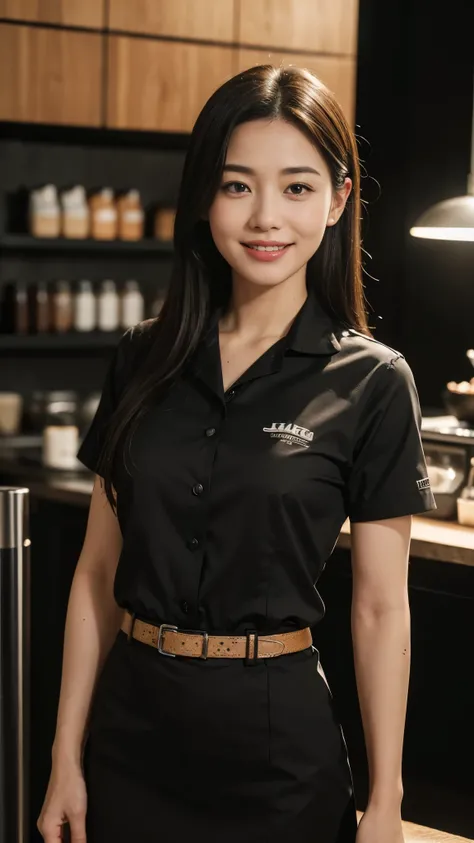 (dramatic angle)(coffee shop staff  uniform)Mix 4,ultra detail  (8k, RAW Photos, 最high quality, masterpiece: 1.45), (Realistic, Photorealistic: 1.37), （Ultra high definition）（Textured skin）（Very detailed）（high quality）（最high quality）（First Person View）Beau...