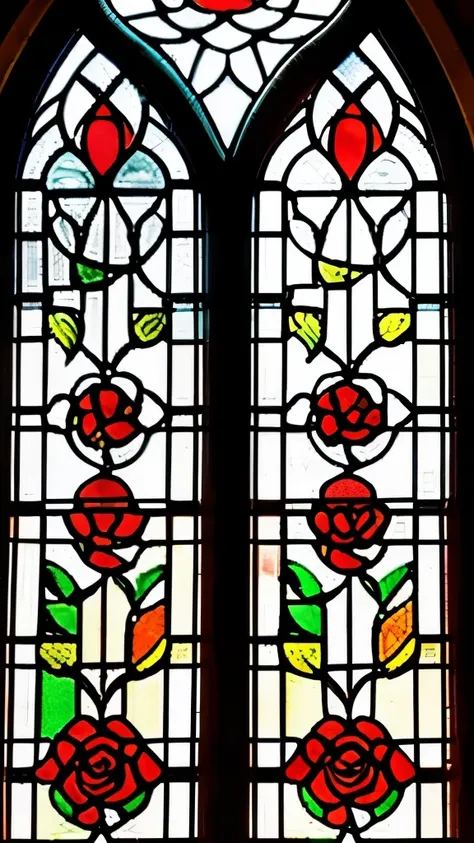 a stained glass window with a rose and leaves in it, maxim verehin stained glass, stained glass art, translucent roses ornate, stained glass style, stained glass, stain glass, stained glass!!, gothic stained glass style, roses, beautiful glass work, master...