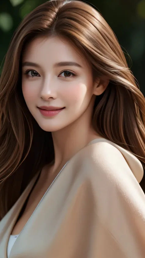 masterpiece, highest quality, Realistic, Super detailed, In detail, High resolution, 8k wallpaper, 1. Beautiful Women, Light brown hair, Sharp focus, Perfect dynamic composition, Beautiful fine details, Fine hair, Detailed and realistic skin texture, smile...