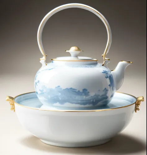 ((porcelain))，Chinese style，teapot，Simple style，Chinese style花纹，Glossy