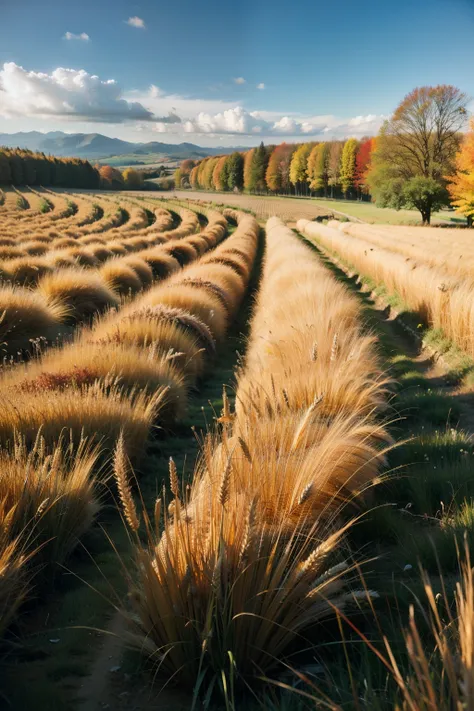 Autumn wheat fields