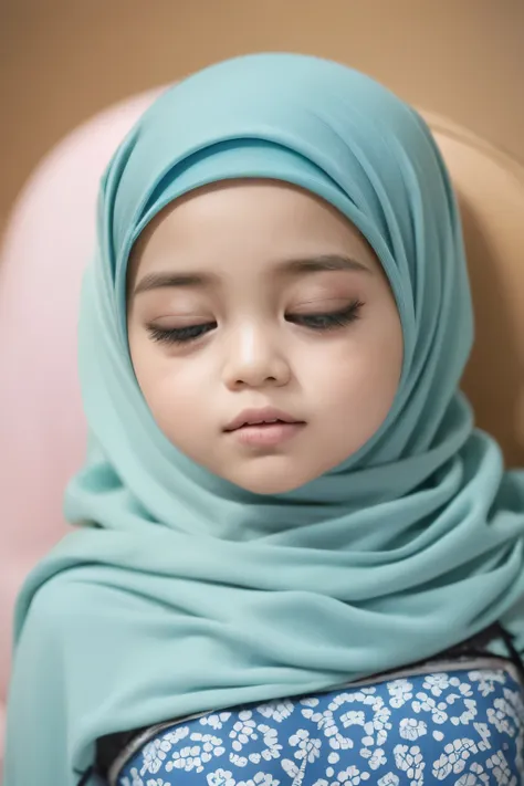 ((sleeping beauty)), ((eyes wide )), ((open big huge eyes)), very thin body (wearing bra lingerie), (((hijab malay girl))), masu...