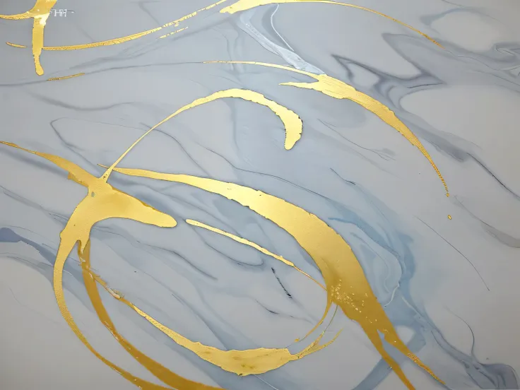 curve watercolor, Engraved Marble Textured Silk Cloth, Minimalism,painting, Modern Art Style, Light gray blue and gold, Marble and light gold, Super fine detail painting