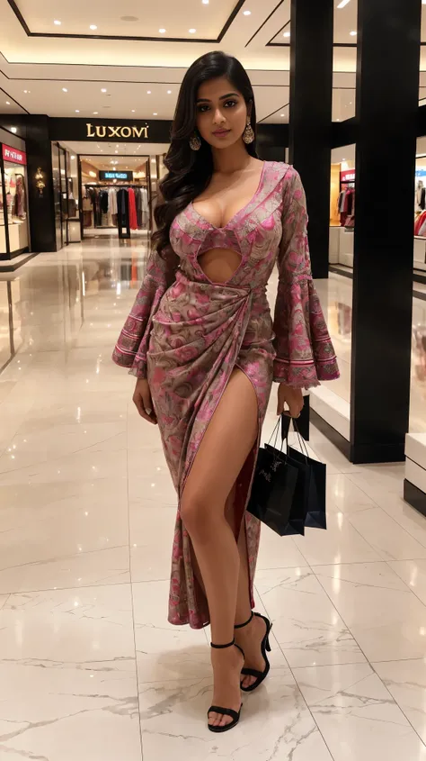 (girl in luxurious mall, shopping mall, luxurious mall, luxurious place),
(((Full body shot:1.5))), (Indian babe), (spread foots 
standing position, wide standing position:0.8), (looking at viewers, front view shots), (masterpiece, hyper realistic, hyper d...