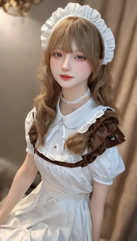 One Girl,highest quality,Very detailed,High resolution,(photoRealistic, Realistic, photo-Realistic:1.2),good night, (Bronze is here:1.2), Maid