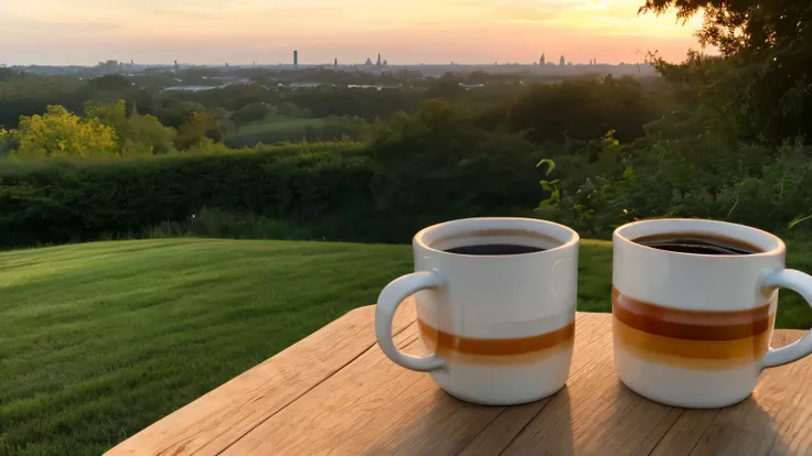 Using a mug as a subject
Cafe terrace where the setting sun shines