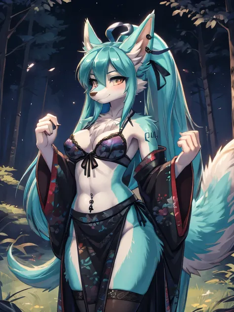  5 girls, harem,Chica anime, anime style, cute hatsune miku x suicune, shy girl , Orejas de Kitsune, arte de dark natasha, autum forest landscape, arte de vixen aztra, cuerpo completo, patas hermosas, cintura delgada, caderas amplias, piernas torneadas, he...