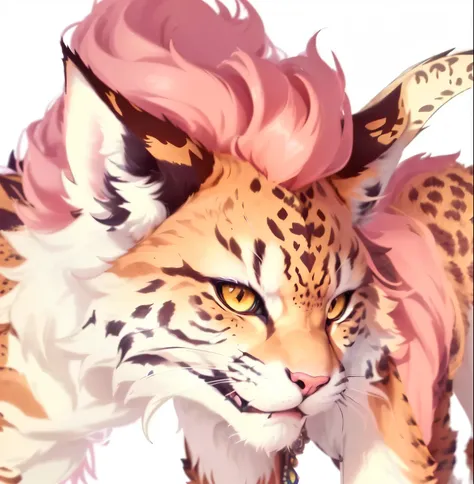 there is a paper sculpture of a cat with a pink mane, anthropomorphic lynx, intricate ornate anime cgi style, detailed digital anime art, humanoid cheetah, very very beautiful furry art, furry fantasy art, striking detailed artstyle, 8k high quality detail...