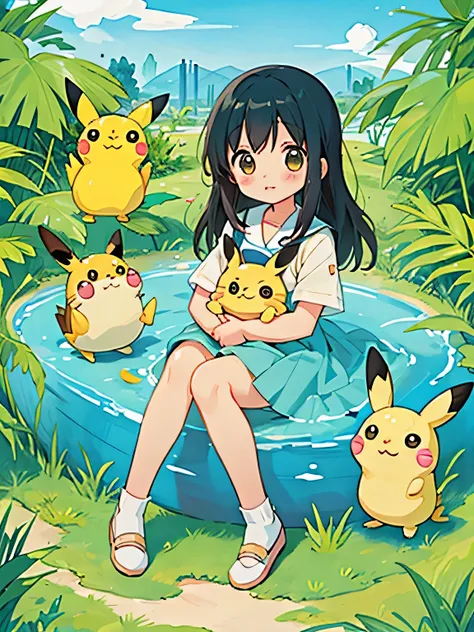 Seizo Watase style、Kawaii Design, most beautiful girl ever、Chibi, (((expedition)))、Pikachu, Totoro, Egypt