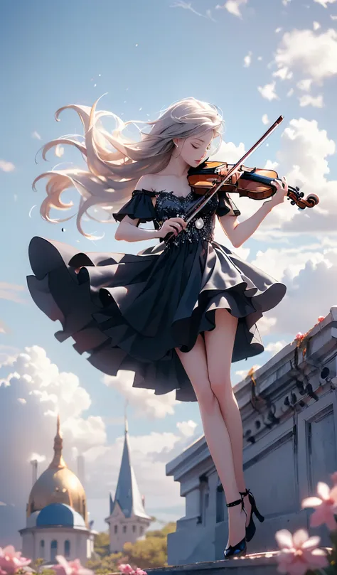 ((Full body image))((masterpiece:1.5,Highest quality,Highly detailed images,Beautiful images、Realistic、Photorealistic、2.5D))(1girl, cute girl)((Detailed face、White skin、medium beautiful breasts、Best Looks、white hair:1.5、Arranged Hair、Bright shiny hair、Hair...
