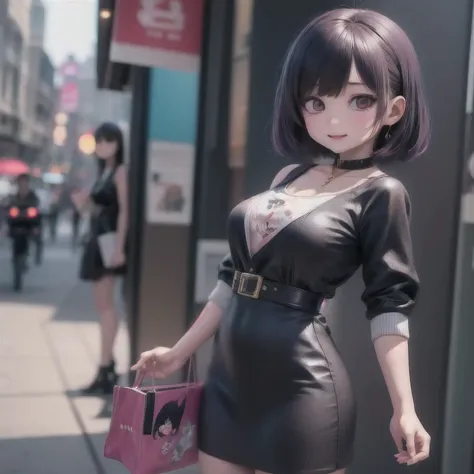 araffe girl walking down the street with a cell phone in her hand, chiho, harumi, nanae kawahara, sui ishida, yasumoto oka, kinu...