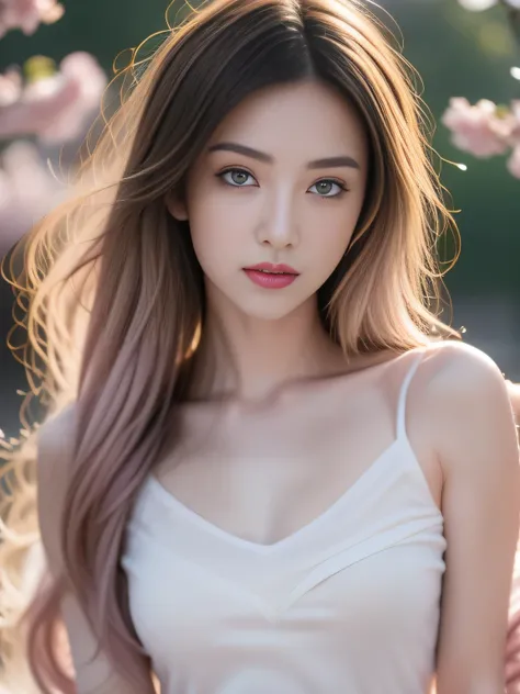 Hair shaking, victory, Long eyelashes, Three-dimensional round eyes, A faint smile, Red ears, direction, precise, Surrealism, shadow, comfort, Stereogram, Tai Chi E, view, Atmospheric perspective, 8K, Super Detail, best quality, The award-winning, Super De...
