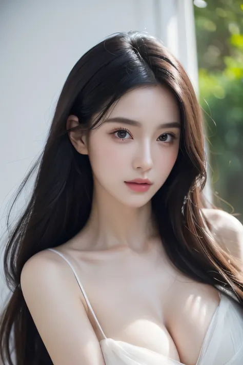 (Highest resolution, highest quality, masterpiece)(Perspective effect)(Perfect face)(Ray tracing)) Photos, real, a beauty, a divine goddess, ethereal, sexy, elegant, detailed, delicate face, pale skin, hydrated and glossy clothes, (random clothing types), ...