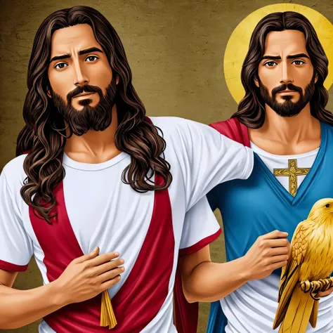 jesus de la biblia (en la actualidad) (con playera de una aguila real)