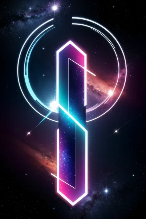 Create a space galactic style logo with letters: LDC