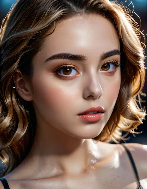 photorealistic Realism 8K, 16K Quality, (ultra absurd quality, extremely detailed detail, hyper resolution, clear sharp focus, not blurry, (Realistic brown_eyes:1.35)), ((perfect dark_eyeshadows:1.45)), (super Detailed, beautiful little nose:1.2), (perfect...