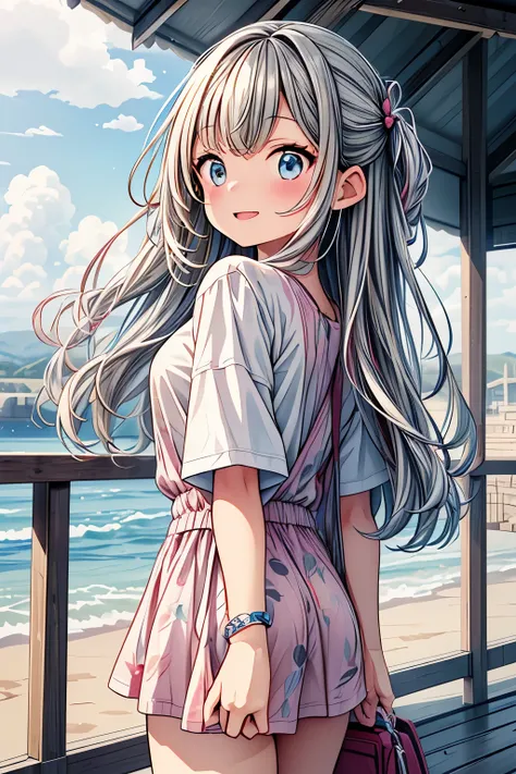 (((masterpiece))), (Highest quality), (Super detailed), (very_expensive_solve), (big_file size), (Full Color), One Kemomiko Girl, Beautiful pink and white two-tone hair, Big and beautiful eyes, Blue Eyes, (The best smile),  (smile: 1.1), (Open your mouth: ...