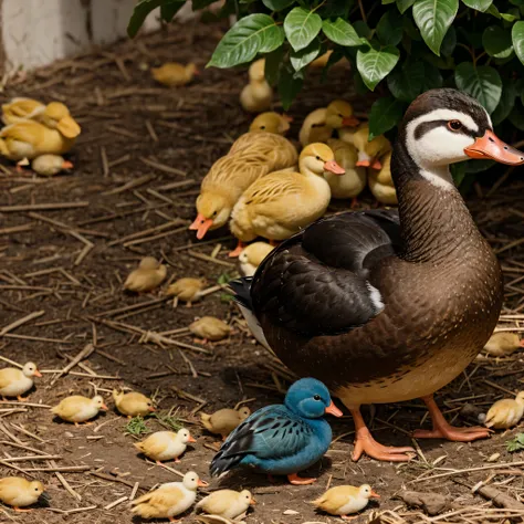 Un pato animado sosteniendo dinero, que parezca de la mafia 