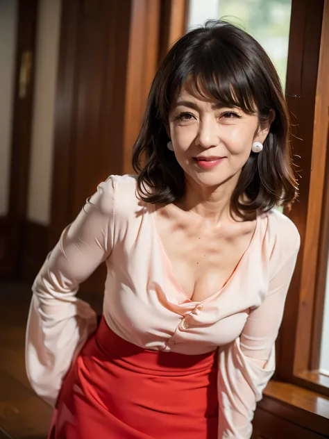 ((Highest quality)), ((8K)), ((masterpiece:1.3)), (Perfect look), (Photorealism:1.6), (A walking Japanese mature woman), (Woman window shopping), Blurred Background, (JMA, TI), Japanese Mature, 62 years old, ((Realistic skin texture)), (Fine wrinkles all o...