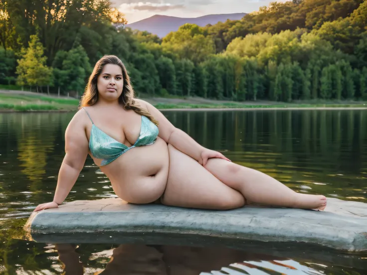 Rule_of_thirds, 1 girl, extremely obese, (obese belly):1.7, (obese legs):1.5, fat rolls, SSBBW Adeline body, Serene expression, mesmerizing eyes, gorgeous supermodel face, straight long blonde hair, flowing dress, poised posture, porcelain skin, subtle blu...