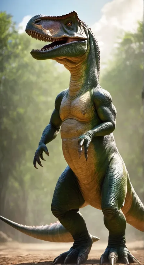 Human dinosaur standing upright 