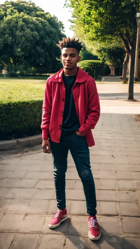 arafed young man standing on a brick walkway in a park, mateus 9 5, caio santos, young!!!, by Felipe Seade, around 1 9 years old, 1 6 years old, joel fletcher, nick silva, looks like fabiula nascimento, by Willian Murai, very very low quality picture, xxxt...