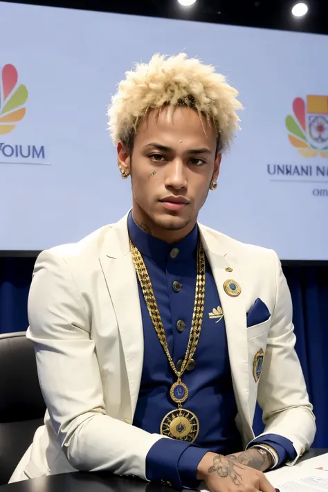 neymar na conferencia da onu vestido de indiano