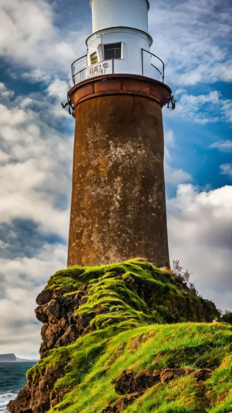 icelandic「sridragaviti lighthouse」teeth、standing tall on a 50m steep rock、acting as a guide for ships navigating the roughest an...