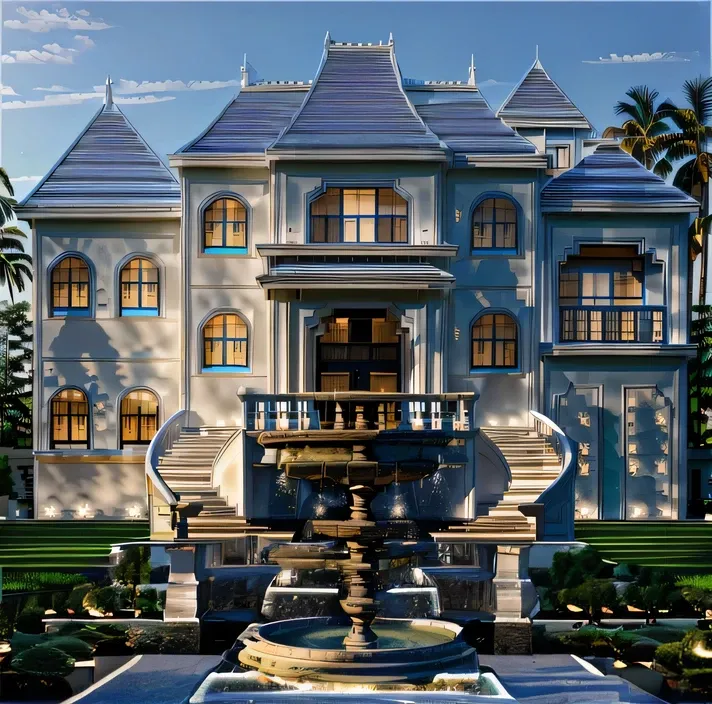 Luxurious stone courtyard