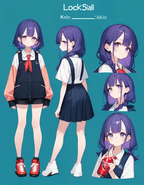 score_9,score_8_up,score_7_up,score_6_up,score_5_up, ,, highres,8k,official art, pale skin, shiny skin, full body, character chart,coca-cola_(personification),loli,cute,kawaii,