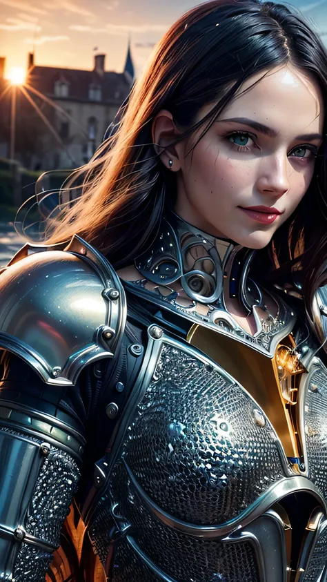 (masterpiece, photorealistic:1.4, extremely intricate:1.3), (photon mapping, radiosity, physically based rendering, ultra resolution, hyper-realistic, photorealistic:1.4, hyper-realistic, 8K), portrait of a muscular girl, ((Sumptuous armor from the late Re...