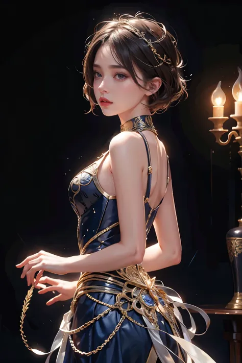 highest quality, Realistic, photoRealistic, Award-winning illustrations, 4k, (Intricate details: 1.2), (Subtle details), (Cinematic Light, elegant Super cute short hair super girl