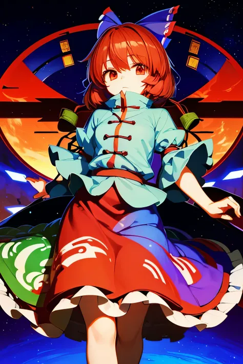 masterpiece, best quality, extremely detailed, anime,(((touhou project))),1girl,(((sekibanki))),red short hair,