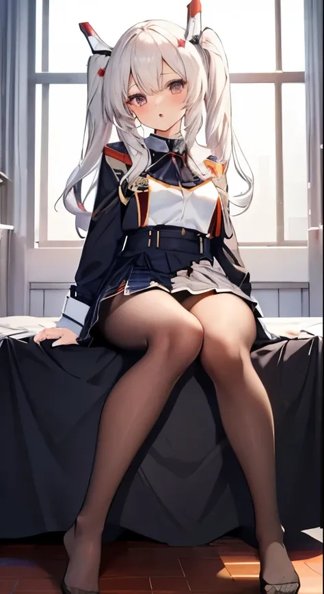 high resolution、high quality、Beautiful coloring、Azur Lane Ayanami、4K、finest, masterpiece, High resolution, (Full body view from head to toe), Composition from the front and slightly below, symmetrical composition, Composition with accurate balance througho...