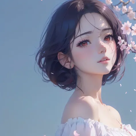 Anime girl with cherry blossoms in her hair, Beautiful anime portrait, artwork in the style of Gu Weiss, Stunning anime face portraits, Anime Girl Profile, Gu Weiss, Beautiful anime face, Beautiful anime girl, Beautiful anime style, Beautiful anime woman, ...