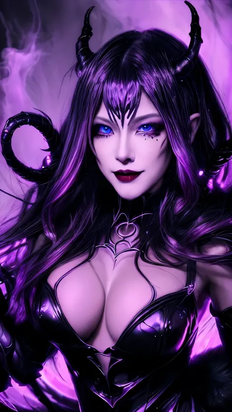 Esoteric arachnids lady, Spider Queen Elise, League of Legends, Esoteric arachnids, Combat Stance, ( body formed from metallic mauveine and metallic black liquid metallic paint twisting into a beautiful interpretation of the female figure), length, Sharp F...