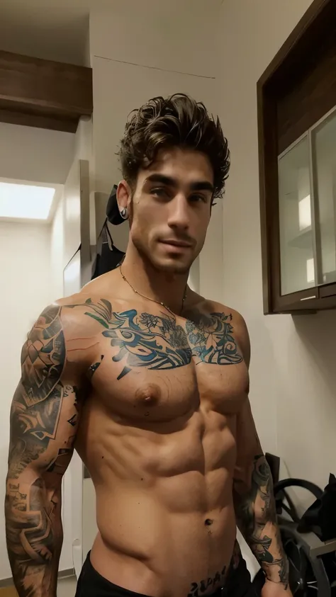 super muscular body with tattoos all over it